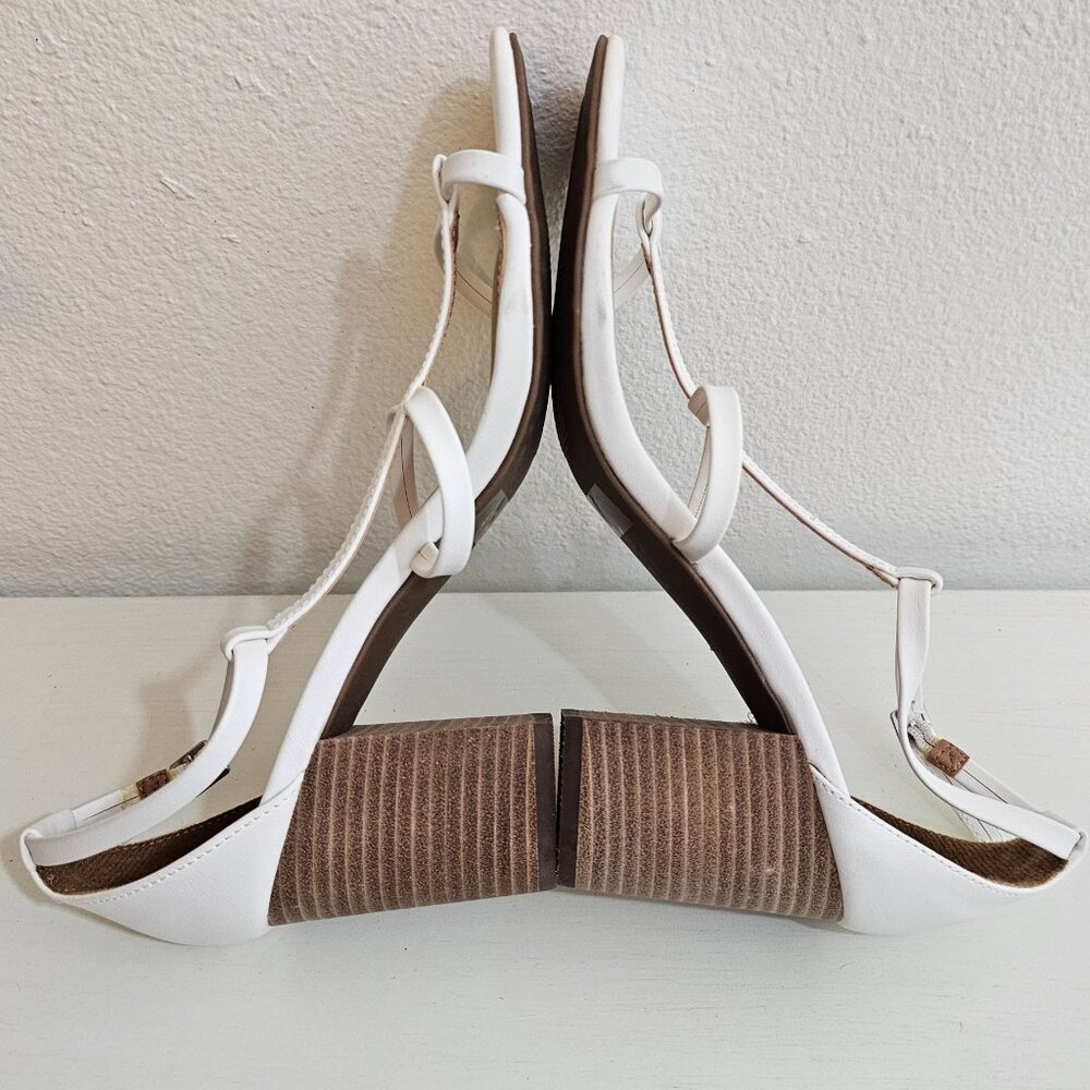 Dolce Vita Womens Sz 7.5 Kaya White Strappy Sandals Block Heel Padded Day Nigth - Picture 3 of 8